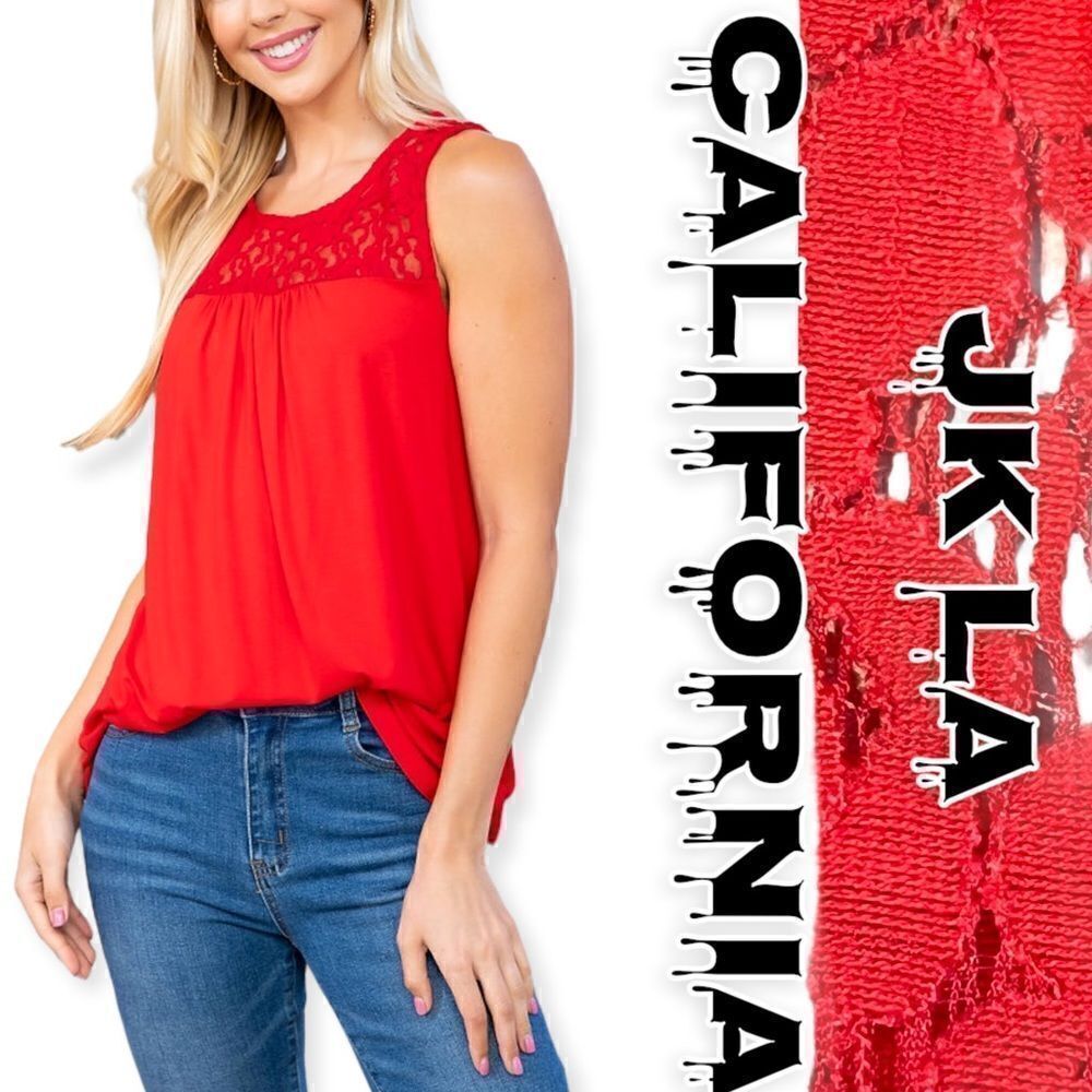 JK LA California small reddish Orange tank top.